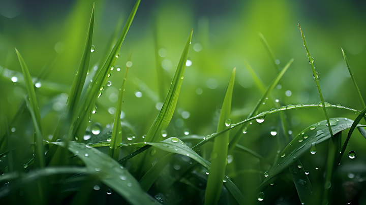 青草雨中摄影图版权图片下载