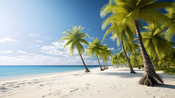 热带海滩棕榈树摄影图