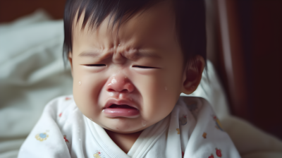 委屈受伤流泪的孩子摄影图
