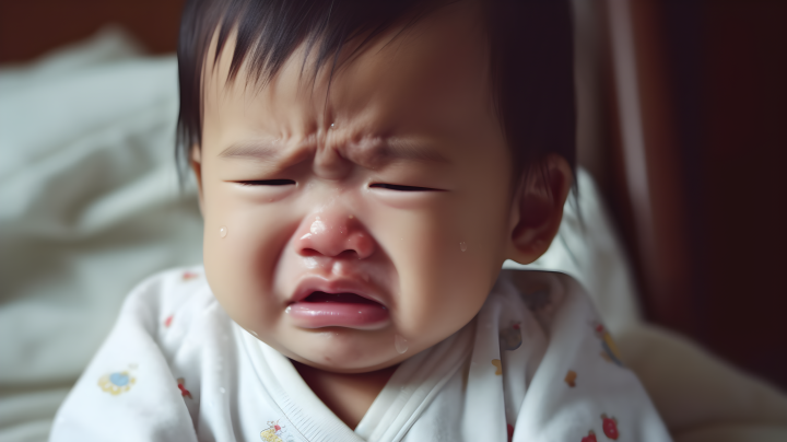 委屈受伤流泪的孩子摄影图版权图片下载