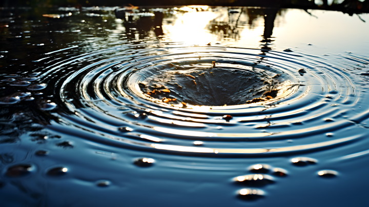 奥兰多佛罗里达的雨滴在水坑中形成涟漪的摄影版权图片下载