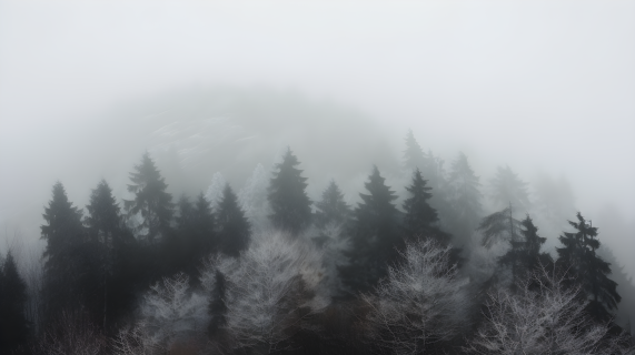 雾覆山林，富士400H风格的摄影图片