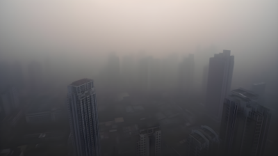 上海雾中楼宇摄影图