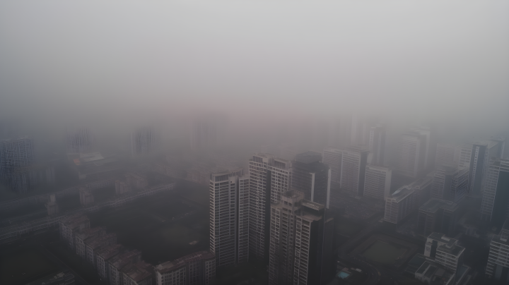 上海雾霾中的摄影图版权图片下载
