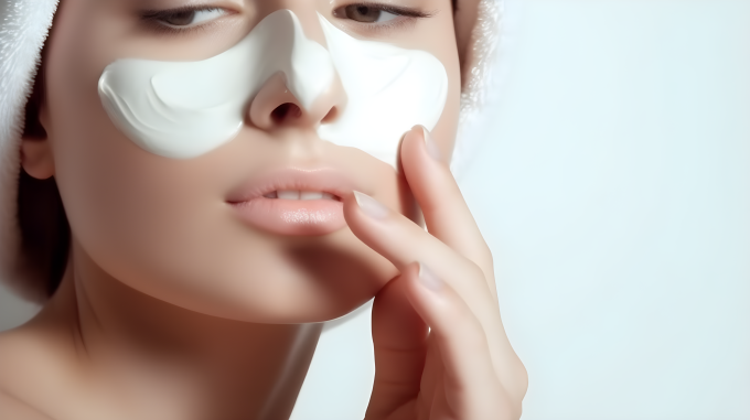 新蓝天女士肌肤护理摄影图片