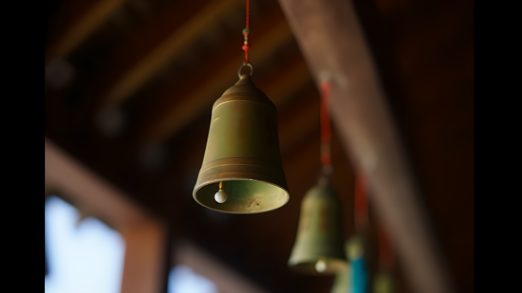 古典风格下挂着的钟声摄影版权图片下载