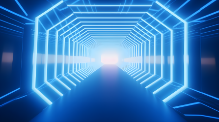 科技感的未来隧道摄影图片