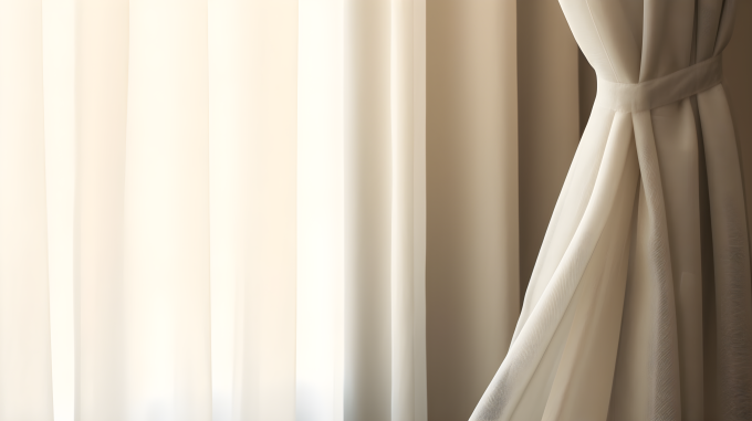 卧室内部帷幕的微雾氛围摄影图