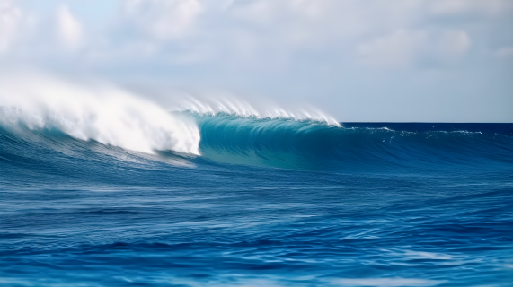 巨大蓝色波浪海景摄影图片