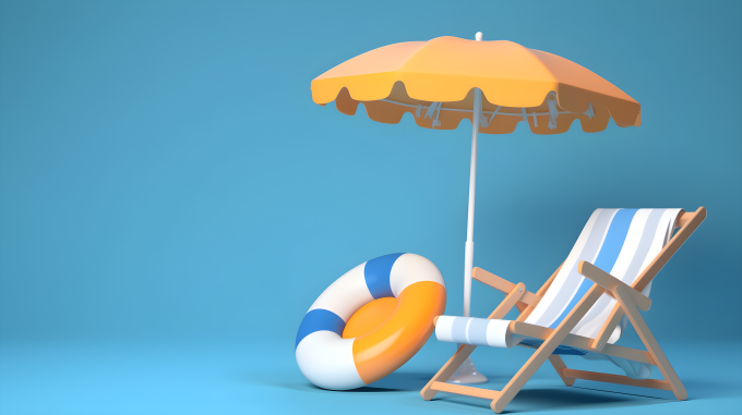 沙滩休息躺椅高清图