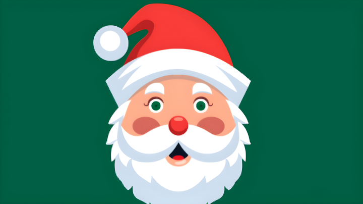 圣诞老人头像绿色背景摄影版权图片下载