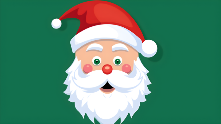 圣诞老人头像绿色背景摄影版权图片下载