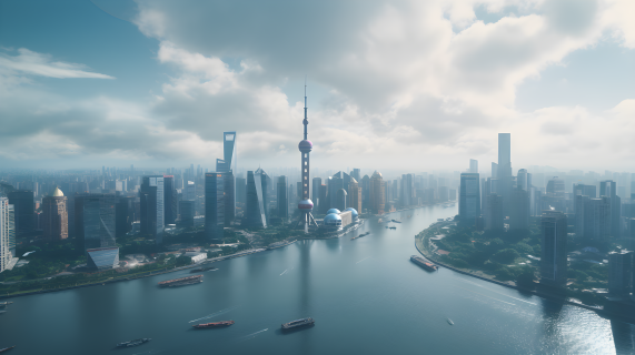 上海和广州城市风景摄影图