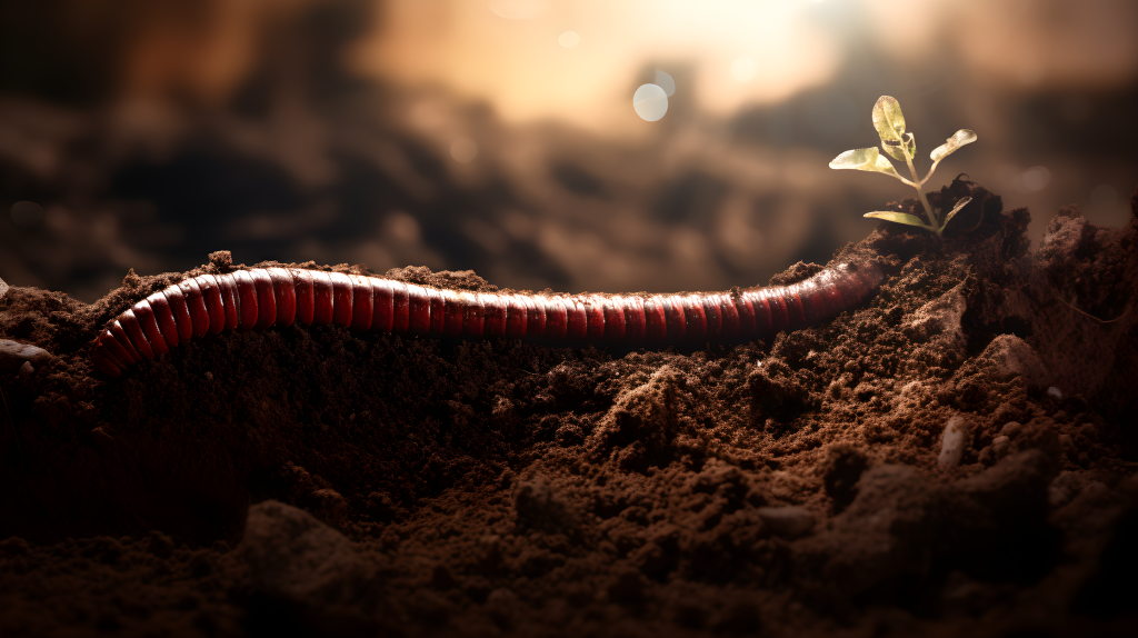 古旧虫与木棍的融合摄影图