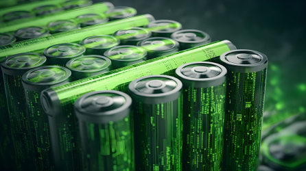 绿色能源电池摄影图片