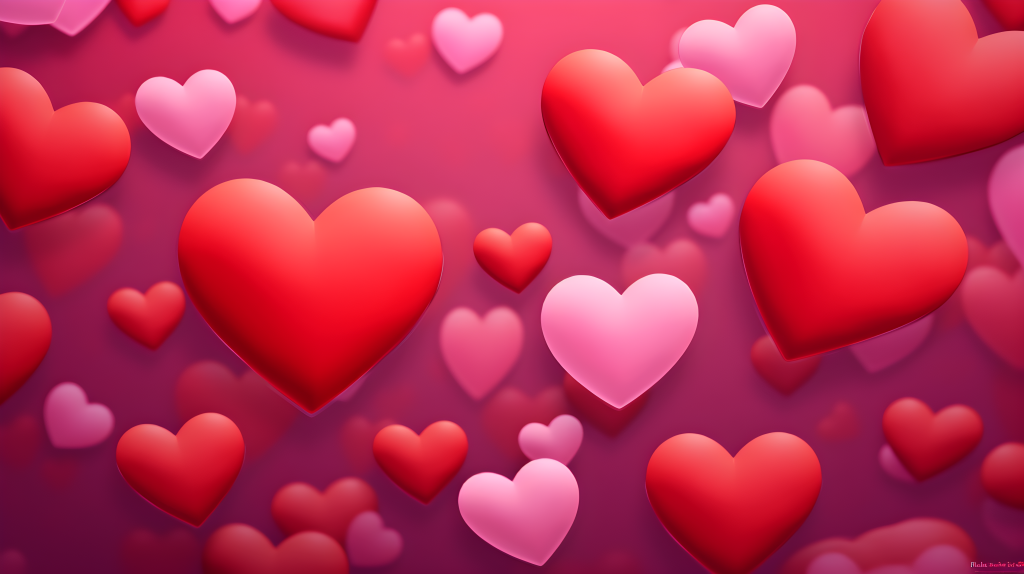 红色心形飘浮摄影图