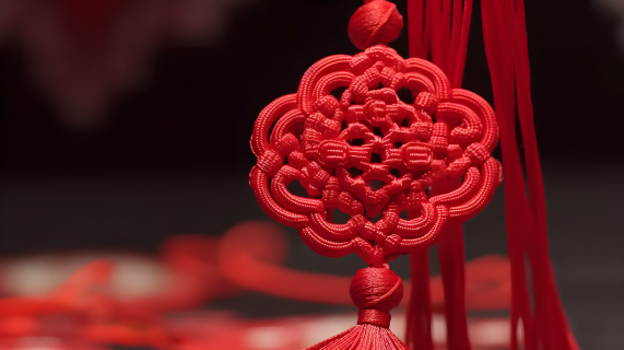 红色中国传统中国结摄影图片