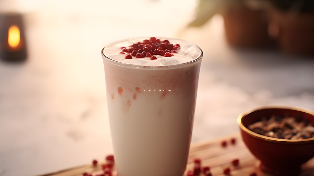 红豆奶茶的诱人摄影图版权图片下载