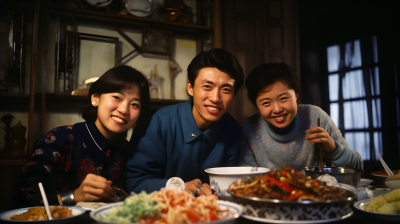 八十年代北京家庭晚餐摄影图片