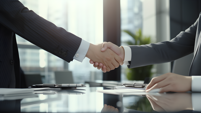 商务人士握手摄影图片