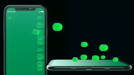 绿色聊天气泡手机摄影图片