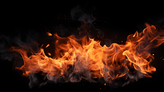 黑色背景下的烈火摄影图