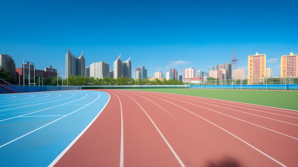 工艺美术馆前的跑道摄影图片