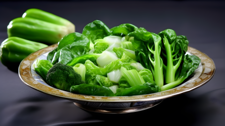碗装绿色蔬菜摄影图片