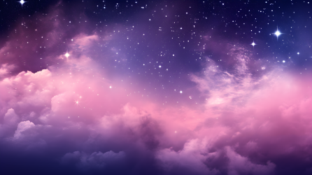星空之光灵性象征的紫粉色暮霭高清图