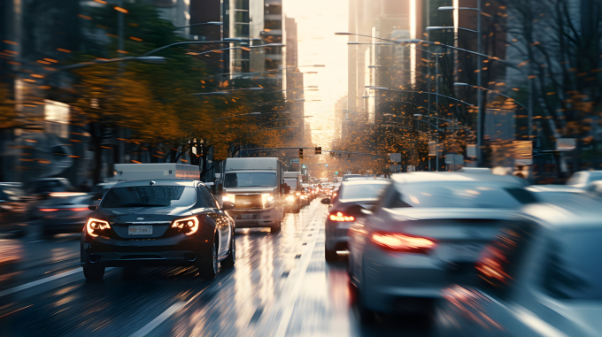 北京城市风光中的车辆交通行驶摄影图