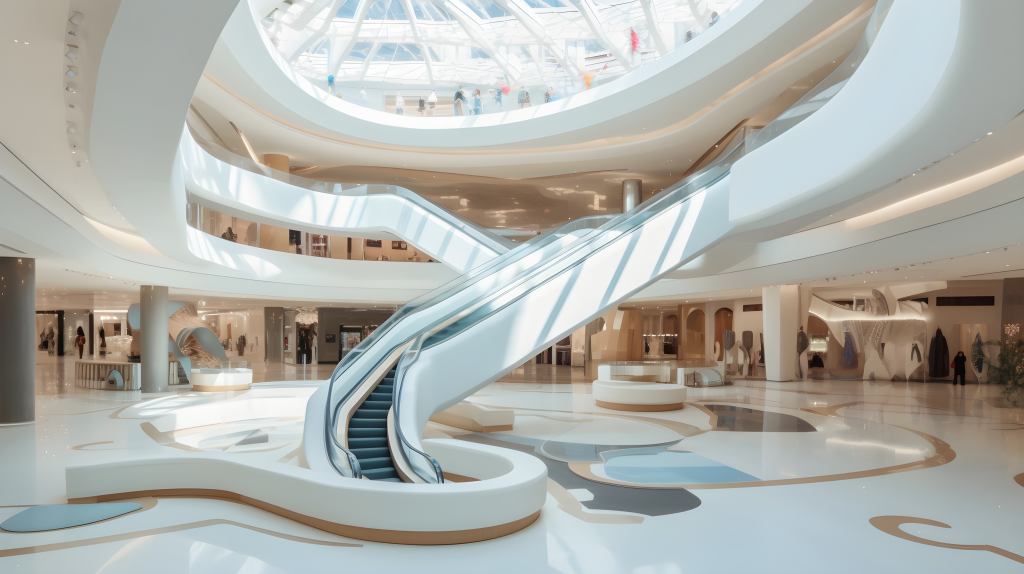 玻璃幕墙下的巨型建筑，高品质摄影图版权图片下载