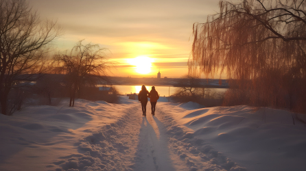 冬日健康美丽的摄影图片