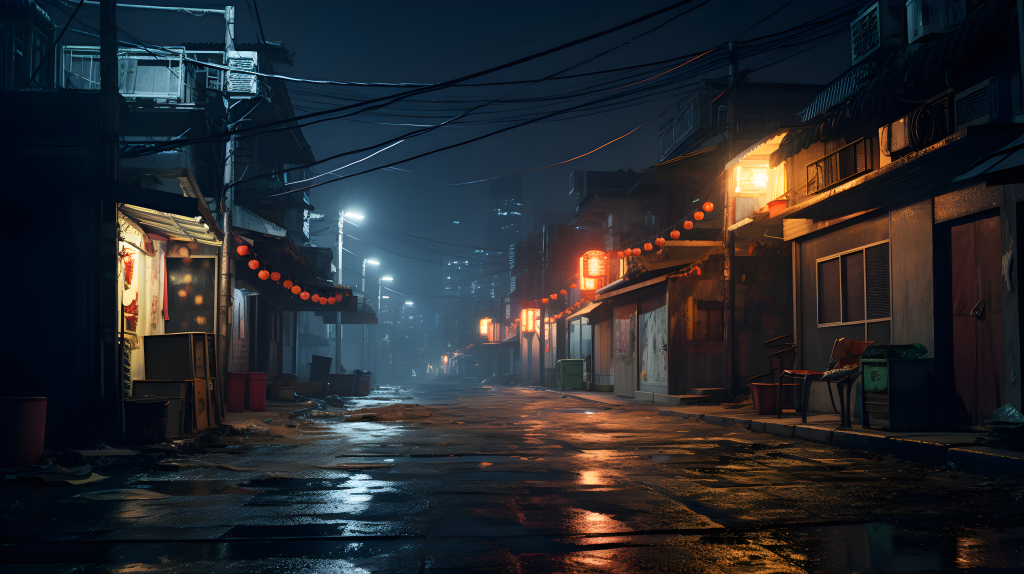 夜色中的中国城市摄影图
