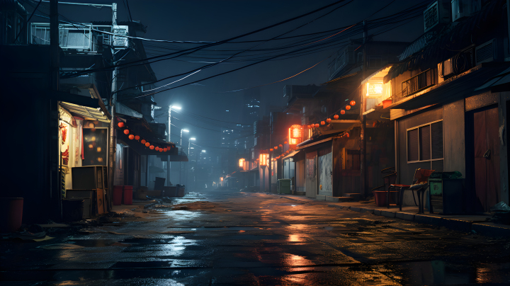 夜色中的中国城市摄影图版权图片下载
