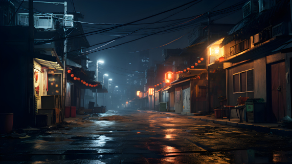 夜色中的中国城市摄影图