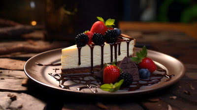 梦幻般的巧克力蛋糕摄影图