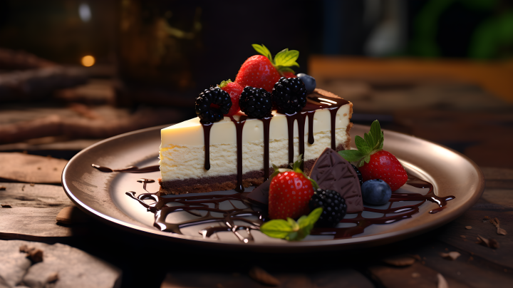 梦幻般的巧克力蛋糕摄影图版权图片下载