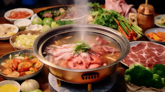 中国风传统美味火锅美食摄影图片