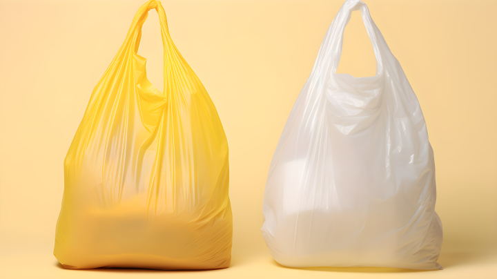 清新简约的浅黄和浅白塑料袋摄影版权图片下载