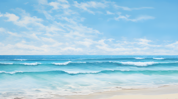 蔚蓝海洋地中海风格的宁静沙滩摄影图