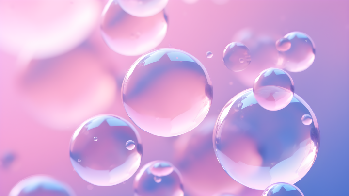 柔和紫色粉红色肥皂泡泡的摄影版权图片下载