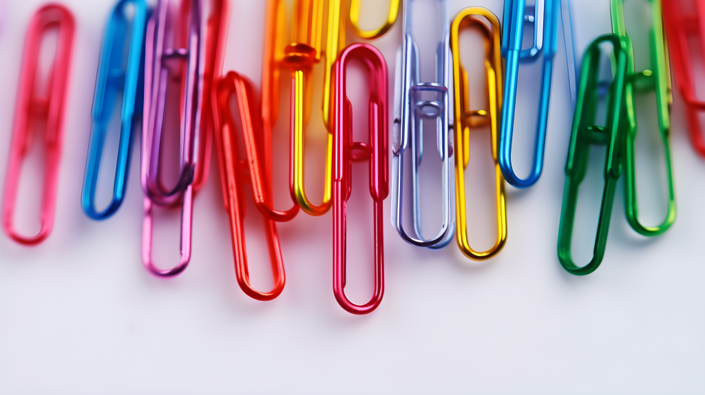 彩虹纸夹不同尺寸的摄影图片