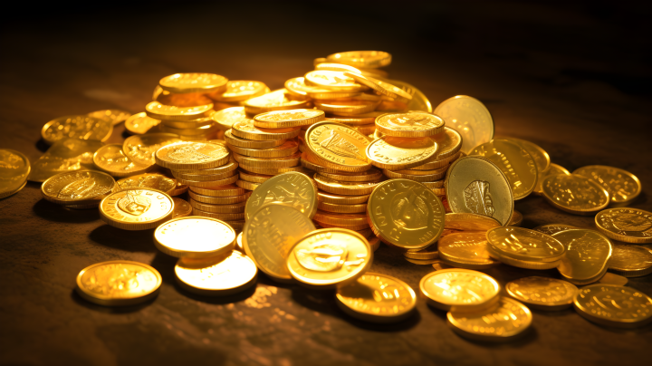 金币攒钱寻宝风格的摄影版权图片下载