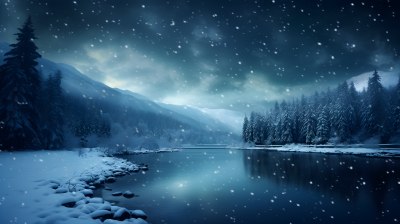 冬日夜景摄影图片