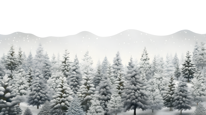 雪中松林的暗白自然摄影图版权图片下载