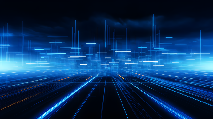 蓝色背景中的精细线条摄影图