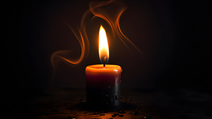 黑色背景温暖光影烛光摄影图