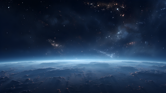 科幻未来主义星空地球摄影图