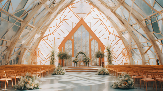 欧式水晶教堂婚礼摄影图