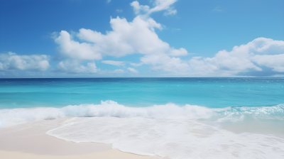 清蓝的海水和干净的沙滩摄影图